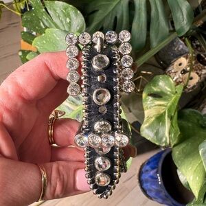 B.B. Simon Black and Silver Dog Collar